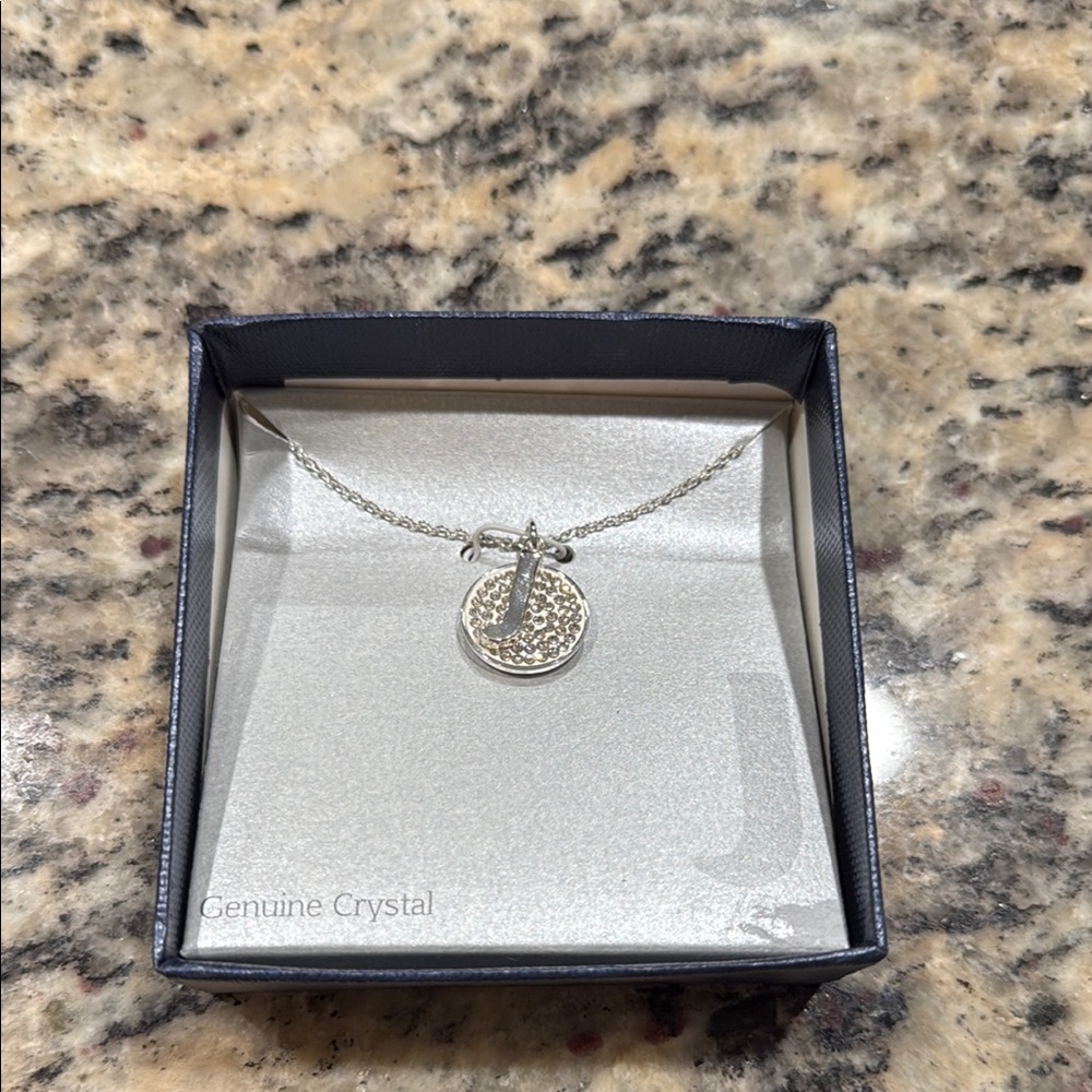 Elegant Silver “J” and circle - Pendant Necklace